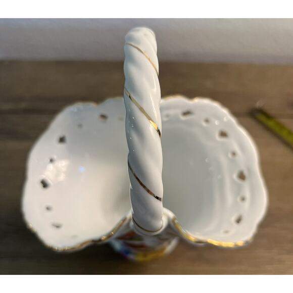 Golden Star Imports, Decorative, Porcelain Floral Basket, preowned - Picture 4 of 10